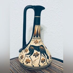 VINTAGE  GREEK POTTERY CERAMIC VASE PITCHER ANCIENT COPY CORINTHIAN